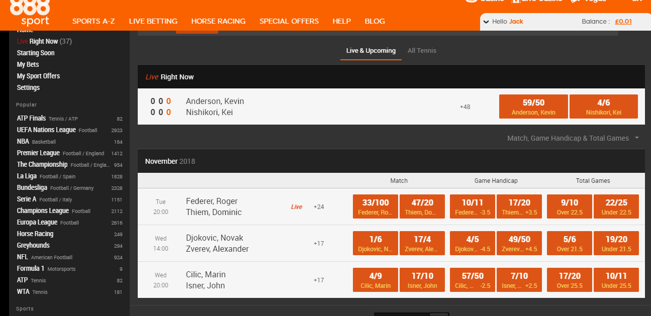 888Sport odds