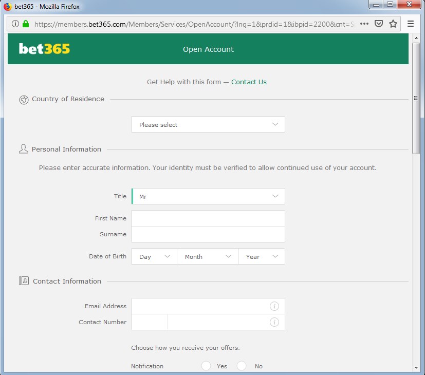 Bet365 sign up