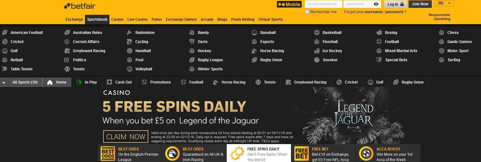 Betfair sports