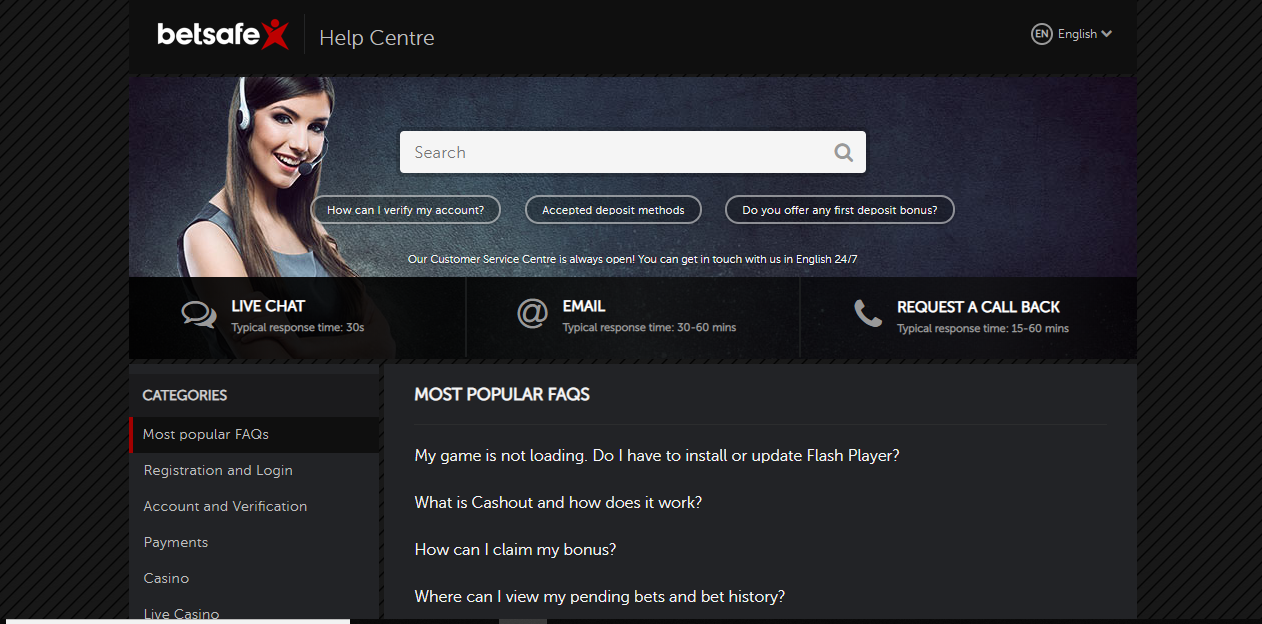 Customer Support of Betsafe