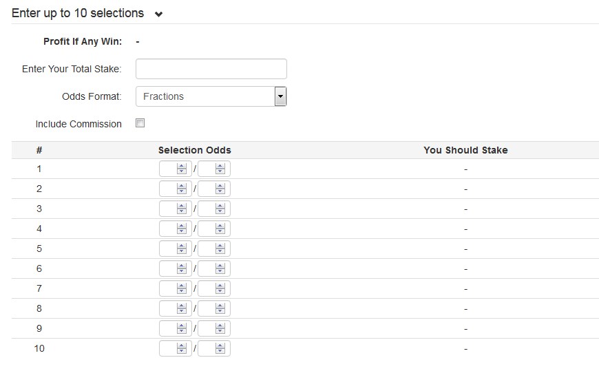 Dutching calculators