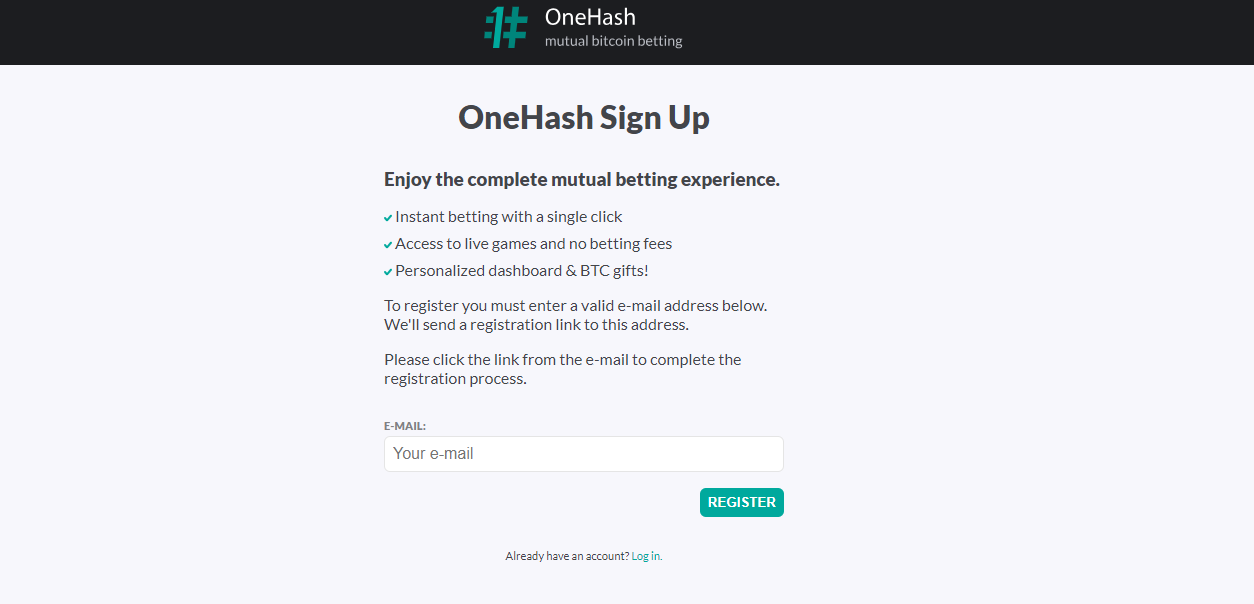 OneHash Sign Up Page